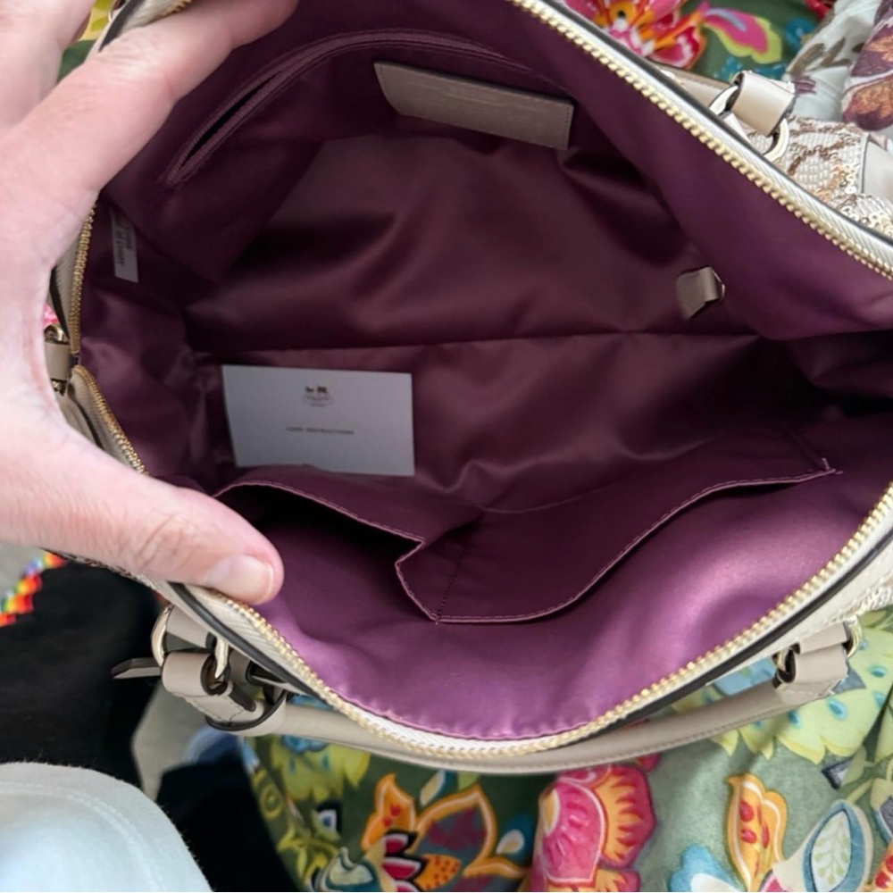 Coach Sequin Patterned Satchel in Light Gold and champagne - Picture 6 of 6